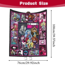 Monster Cuddly Blanket 100 cm x 75 cm Monster Fluffy Blanket Girls Flannel Blanket Sofa Blanket Durable Travel Blanket Warm Throw Blanket Sofa Blanket Versatile Blanket for Bed Sofa Bedroom Office