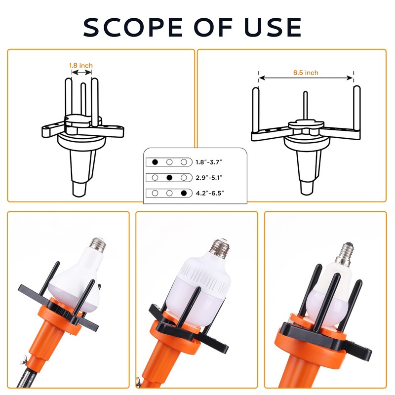 Electric Light Bulb Changer for High Ceilings - Automatic Light