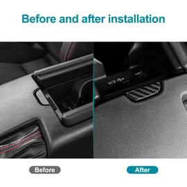 AIRSPEED Hard Carbon Fiber for Subaru BRZ Toyota GR86 2021 2022 2023 2024 2025 Car Armrest Box Button Cover Center Console Interior Trim Accessories, Black