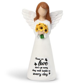 INLOMEM Sympathy Gifts for Loss of Loved One, Remembrance Gifts, Bereavement Gifts, Angel Gifts for Women, Memorial Gift for Loss of Dad Mom Grandmother, Angel Figurines (White)