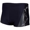 Aquarti Men's Short Striped Swimming Trunks, 16201 Black/Graphite, XL