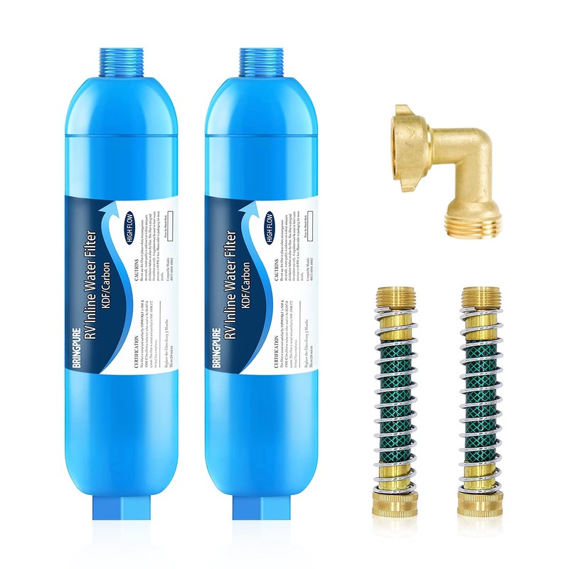 2 Packs of RV Inline/Marine Water Filter With Flexible Hose