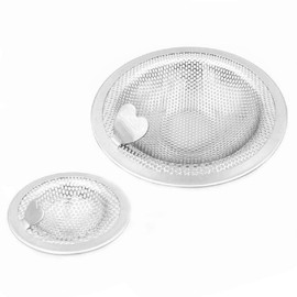 Andexi 2 Piece Set of 2 Punching Stainless Steel Large and Small Drain for Bathroom Drainage Drain Suitable Drain Diameter: 3.0 - 4.0 inches (7.6 - 10.2 cm), 1.3 - 1.8 inches (3.2 - 4.5 cm)