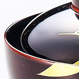 能村漆器店 越前塗 箔鶴蒔絵 雑煮椀 溜 12-01202