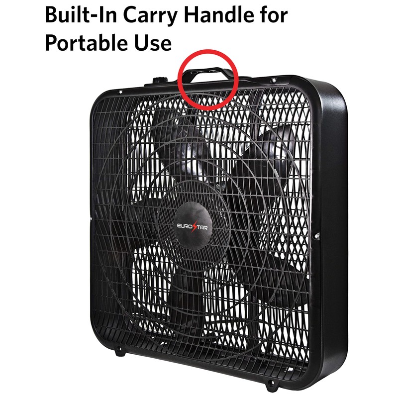 EUROSTAR 20" Box Fan, Black