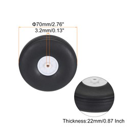 QUARKZMAN RC Aircraft Wheels 2.76 Inch OD RC Airplane, Aeroplane PU Sponge Wheels, Tyre Rear Wheel RC Aeroplane Foam Wheel Replacement for DIY RC Model Plane Pack of 4