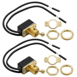 MospdyGear 2Pcs 6A 120V 2-Wire Rocker Toggle Switch, Brass Heavy Duty Toggle Switch, Auto Contacts Switch for Auto Car Boat RV