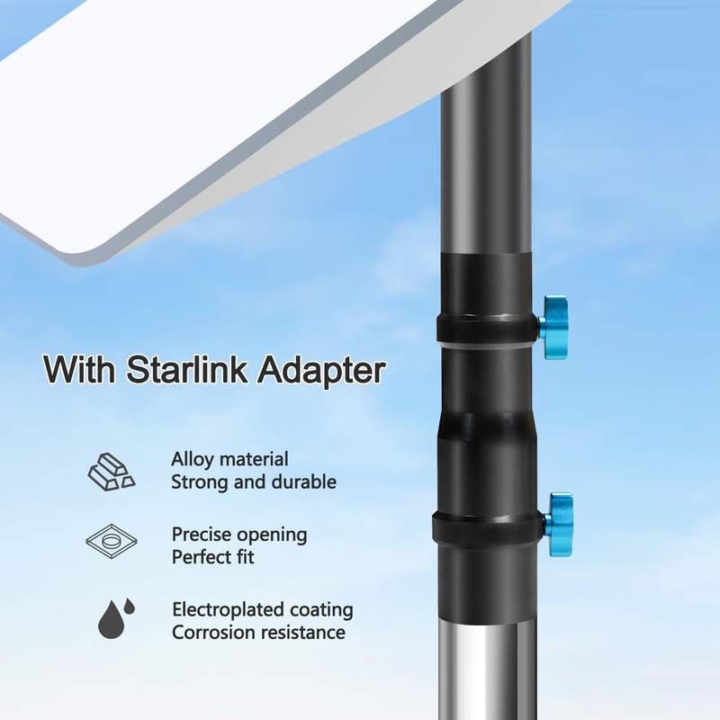 Starlink Pole Mount, 9ft Starlink Ground Pole Mount Kit Features