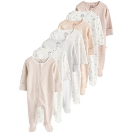 NEXT Pack of 4 Baby Rompers Two Way Zip, neutral, 6-9 months