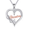 JERWLI Grandma Necklace Gift From Grandchild 925 Sterling Silver Grandma