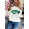 LEMAFER Women's 2024 St. Patrick's Day Sweater Green Sequin Lucky