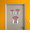 Portrait Round Plus Notice Please Lock Door Wall or Door