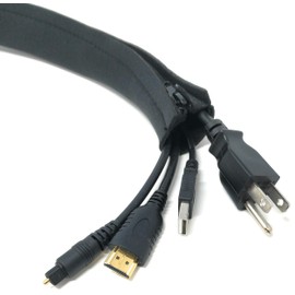 Ultra Spec Cables 19" Black Neoprene Zip Cord Management Sleeve