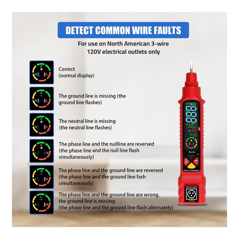 2 in 1 Non Contact Voltage Tester AC 2-440V LCD