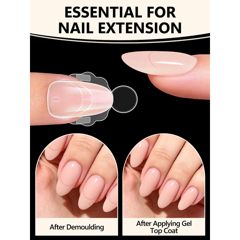 EBANKU 280PCS Sandwich Dual Nail Forms, Dual Forms for Polygel