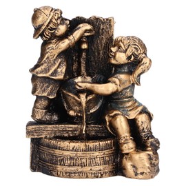 Pwshymi Little Boy Girl Playing Water Statue Standing Sculpture Fountains Outdoor Water Fountains Garden Fountains Outdoor Ornament for Home Decoration Art