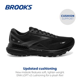 Brooks Women’s Adrenaline GTS 23 Supportive Running Shoe - Black/Black/Ebony - 7 Medium