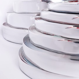 Automotive Molding Trim Black/Chrome 10FT - DIY Repair Strip,Interior/Exterior Decor for Cars,SUV,Truck Grille,Fender,Dashboard,Prevent-Scratches (15mm, Silver)