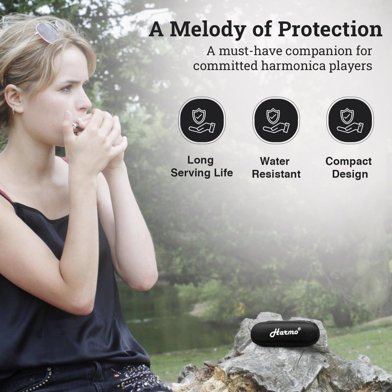 Harmonica Case Chromatic Harmonica – Black Zip Pouch (10 Hole