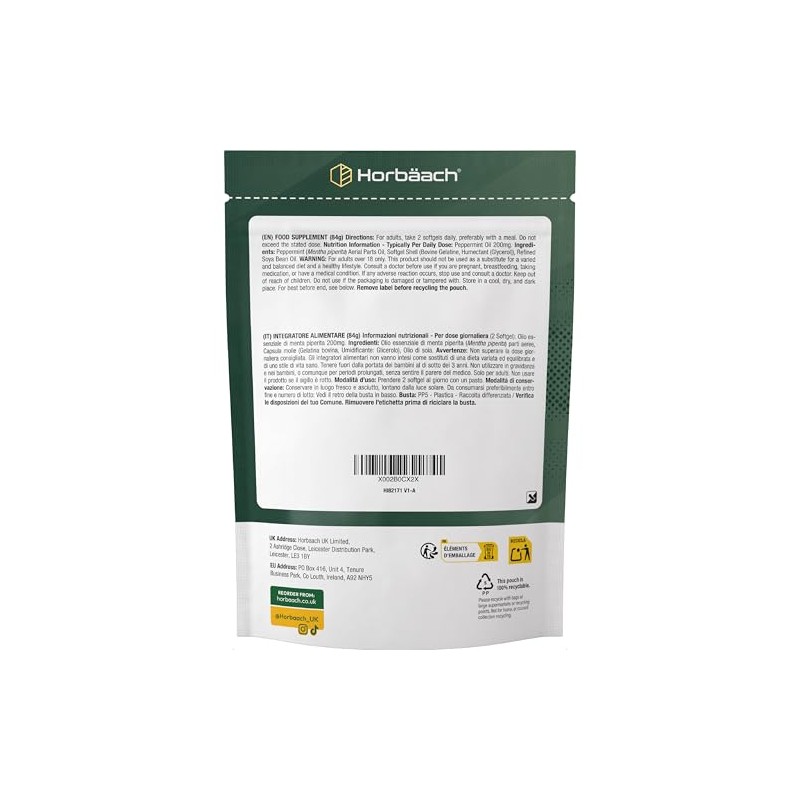 Horbaach Peppermint Oil Capsules 200 mg from Peppermint Oil |