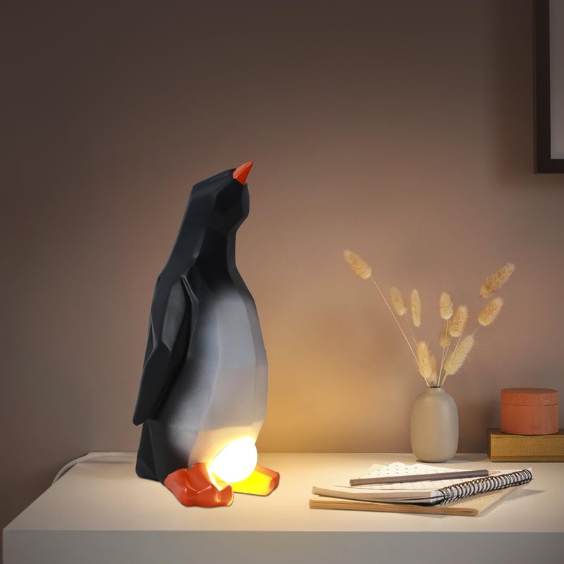 Ammonite Penguin Egg Lamp,3D Laying Egg Lamp, Funny Resin Night