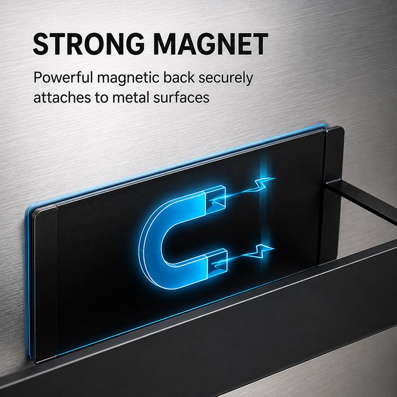 Magnetic Refrigerator Shelf, Fridge Side Spice Rack & Kitchen Organizer,