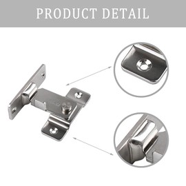 90 Degree Right Angle Door Lock,Door Latch Rotate Bolt Gate Latch Stainless Steel Door Lock Right Angle Sliding Door Locking Latch, Bending Buckle Bolt Lock,for Internal Door Lock, Bathroom Lock, TOI