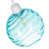 Modern Designer Soft Teal Circular Ribbed Glass Non Electric Pendant
