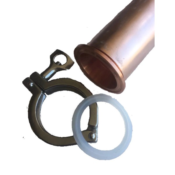 Lion Brewing Solutions 2" Copper Ferrule & Stainless Tri Clamp