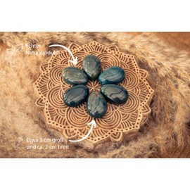 Lebensquelle Plus Heliotrope Drop Pendant | Drilled Tumbled Stone Pendant with Cotton Cord | High-Quality Gemstone Pendant, Semi Precious Stone, Heliotrope