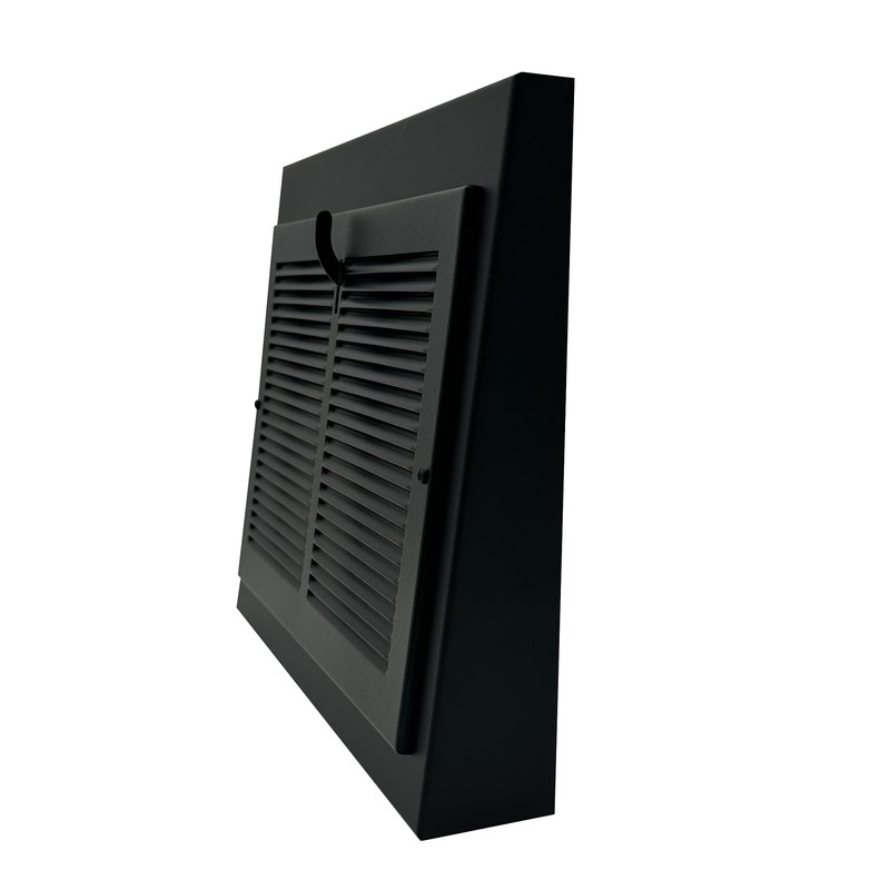 Vintage Black Steel Gravity Baseboard Register - 15" X 12"