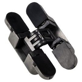 JUVA Door Hinges Hinge, Hinge, Invisible, Pack of 2, Black, 180° for Revolving Doors, Kubicina, Hinges Heavy Duty for Furniture Doors, Hinges for Wood Thicknesses from 18 mm, Steel