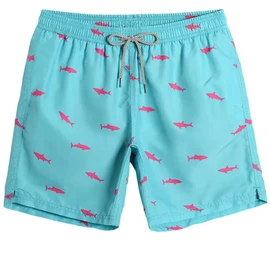 Dissolving Swim Trunks Prank Shorts Funny Gift for Brother Boyfriend Bachelor Beach Party in The Swimming Pool(Shark Blue,Large)
