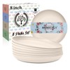 Homienly Dessert Plates - 8 Inch Wheat Straw Plates Set,