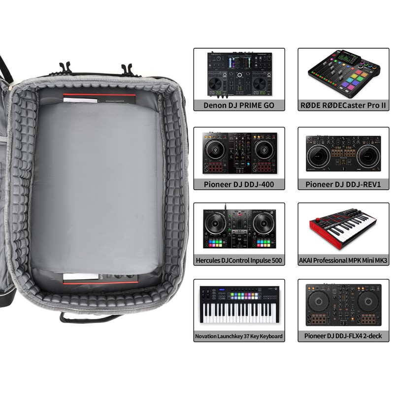Rabjen DJ Backpack for Club Gigs, DJ Mixer Case Compatible