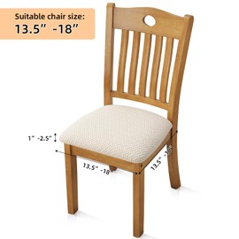 YISUN Stretch Chair Seat Covers 4 PCS, Removable Washable Dining Chair Covers Anti-Dust Dining Room Chair Covers Seat Cushion Slipcovers (T-Beige, 4)