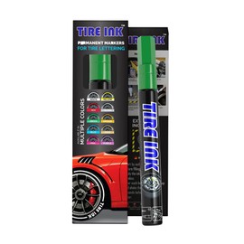 Tire Ink Green Color Tire Paint Pen - Waterproof Permanent Paint Pens for Car Wheels Lettering | Car Wash Safe and Durable | Made in Japan
