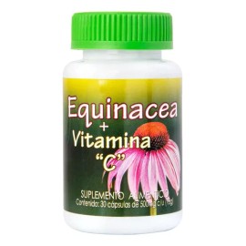 Equinacea y Vitamina C Cápsulas Anahuac 30 Unidades Suplemento Nutricional