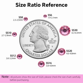 Meibite Hotfix Rhinestones Bulk, 1500PCS Rose Hot Fix Rhinestones for Clothes DIY Decoration Crafts, Rose, SS20, 4.6-4.8mm