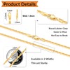 Andsion Solid 18K Gold Plated 925 Sterling Silver Rope Chain