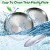 Honeydak 10 Pcs 18/8 Stainless Steel Plates 8 Inch Silver