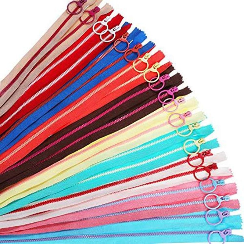 Copiel Resin Zippers 20pcs Sewing Zippers with Lifting Ring Quoit