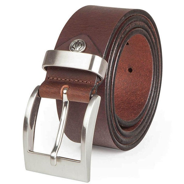 Mens Leather Belt / Mens Belt LINDENMANN, XXL, dark brown,