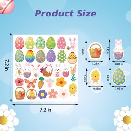 Lucleag 600 PCS Easter Stickers for Kids, Cute Easter Stickers for Crafts, Assorted Easter Pattern Bunny Egg Chick Flower Stickers for Easter Spring Gift for Kids Party Favor Supplies Decor