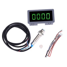 Green 4 Digital LED Tachometer, Tachometer, Motor Tachometer, High Precision Tachometer, NPN Hall Proximity Switch Sensor (#1), Motor Tachometer Digital Tachometer Motor