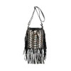 Black Boho Bag | Real Leather | Fringe Purse |