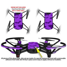 Skin Decal Wrap 2 Pack for DJI Ryze Tello Drone Deathrock Bats Purple Drone NOT Included