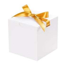 UnicoPak 10 Pack 4x4x4 Small Gift Boxes, White Gift Boxes with Lids for Prese...