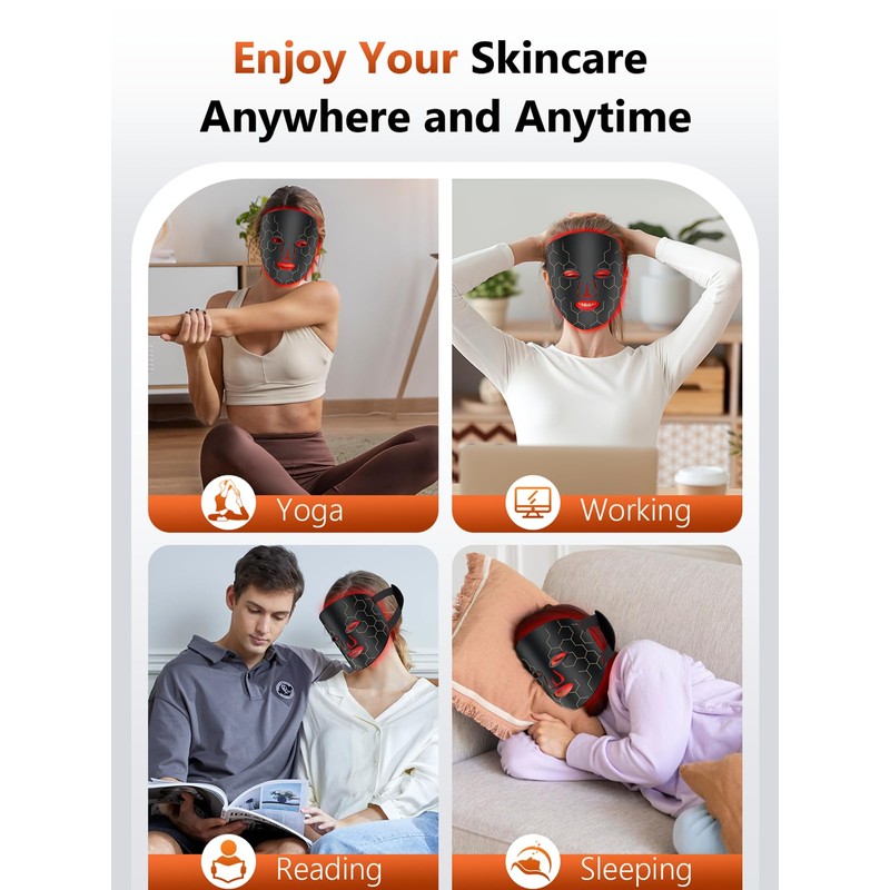 Red Light Therapy for Face, 7-1 Colors Portable Led Face