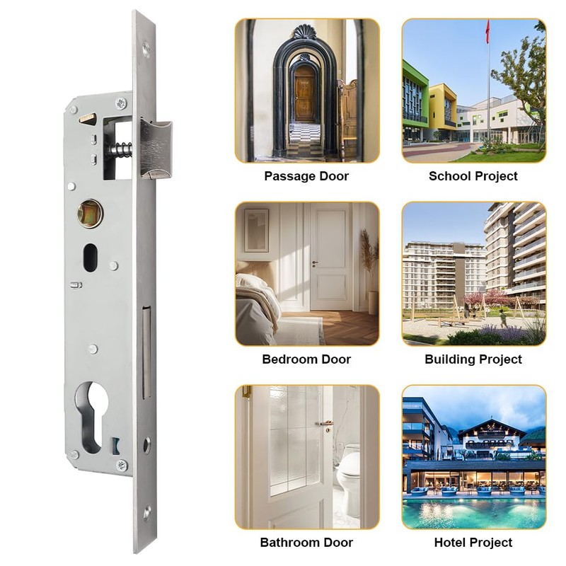 CEWROM Rohrrahmenschloss, Edelstahl Einsteckschloss Entferung 85MM Dornmaß 23MM, Rohrrahmen-Schloss Türschloss